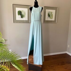 Halston light blue bridesmaid/formal gown, size 12